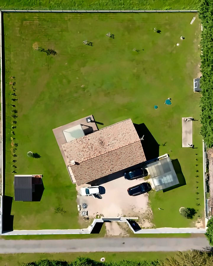 Vue au drone d'une maison